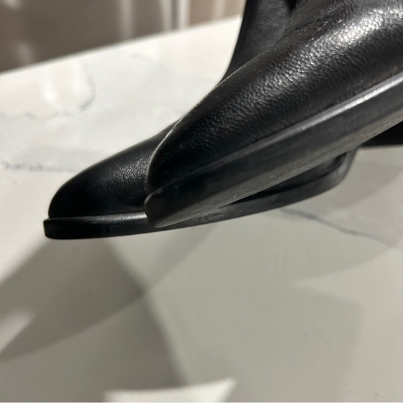 Classic Black Leather Heeled Zipper Ankle Boot - Picture 15 of 16